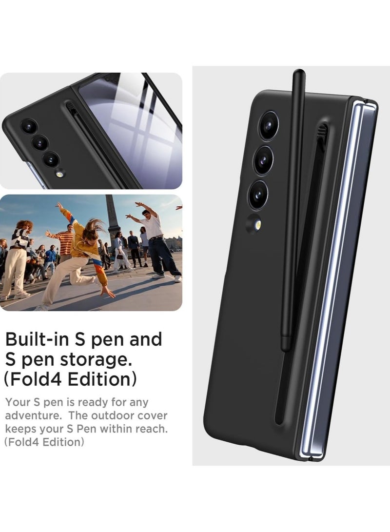 general Samsung Galaxy Z Fold 4 Case, [S Pen Included] [Built-in Glass Screen Protector] PC Slim Shockproof Full Coverage bumper Case Protective Cover for Z Fold 4 - Image 2