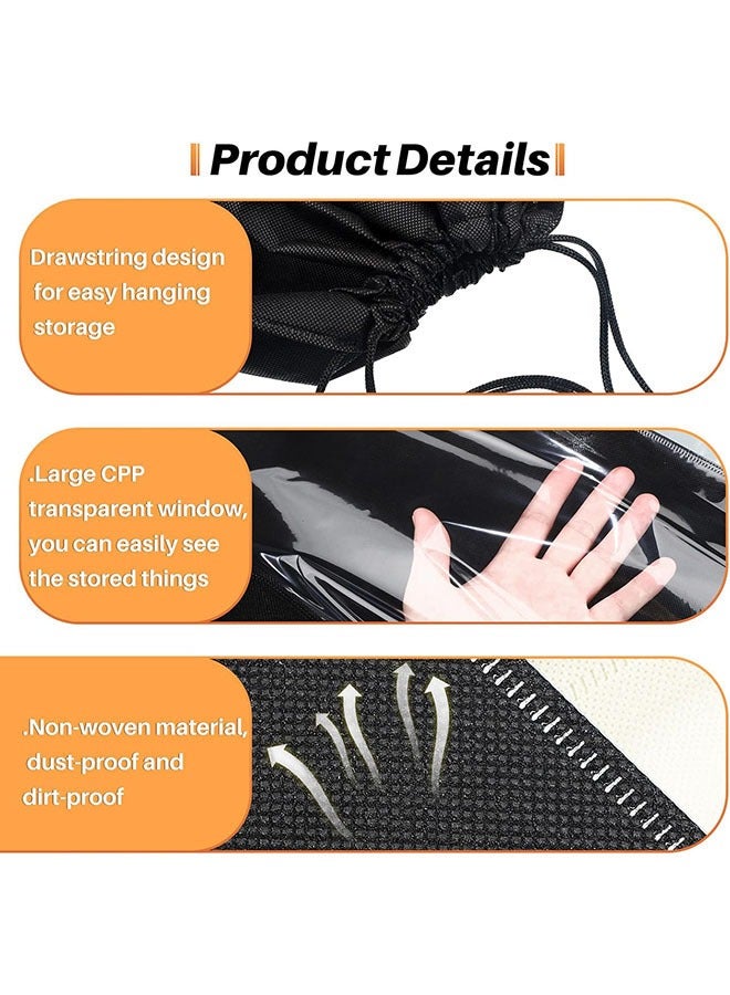 YelaJoy 12 PCS Dust Bags for Handbags,Dustproof Drawstring Bags in 4 Size,Breathable Non Woven Fabric Purse Dust Bag,Storage Bags for Handbags Shoes Purses,Black  - Image 4