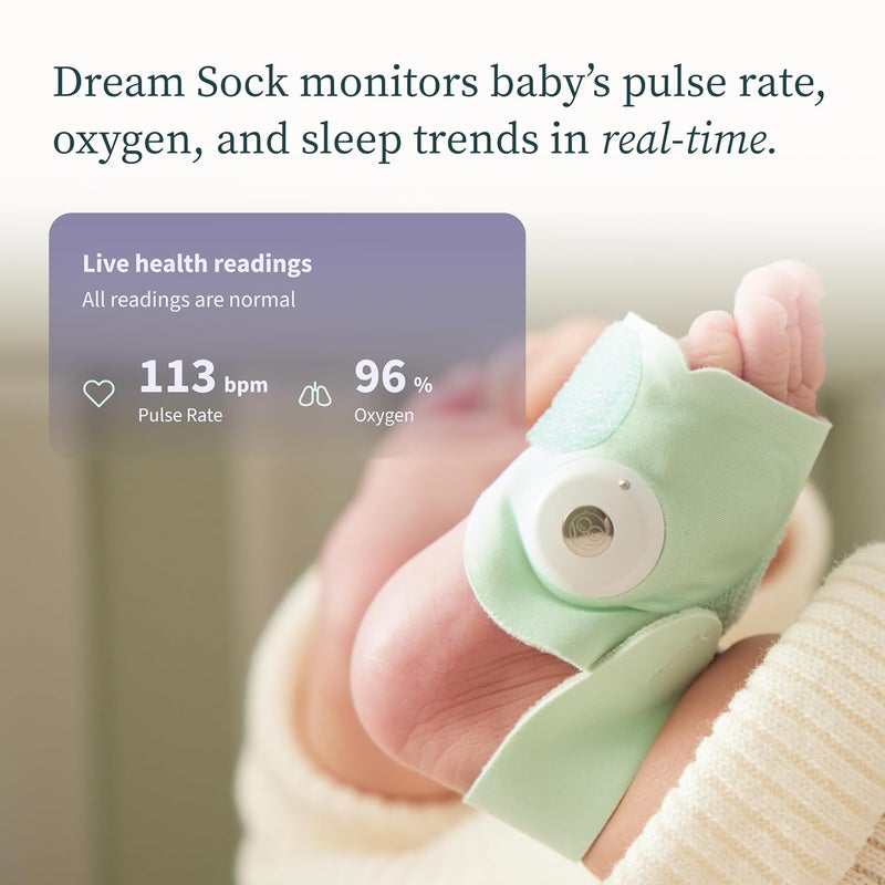 Owlet Dream Sock  FDACleared Smart Baby Monitor  Track Live Pulse Heart Rate Oxygen in Infants  Receive Notifications - Image 2