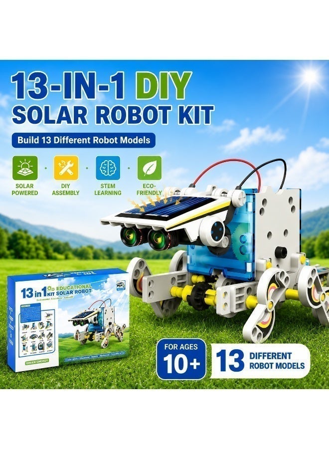 Science Kit for kids with 13 Different Robot Models, STEM Toys Solar Robot Kit for Kids Age 10+, 13 in 1 DIY, Educational Construction Building Toy, Solar Powered Engineering Set - Image 2