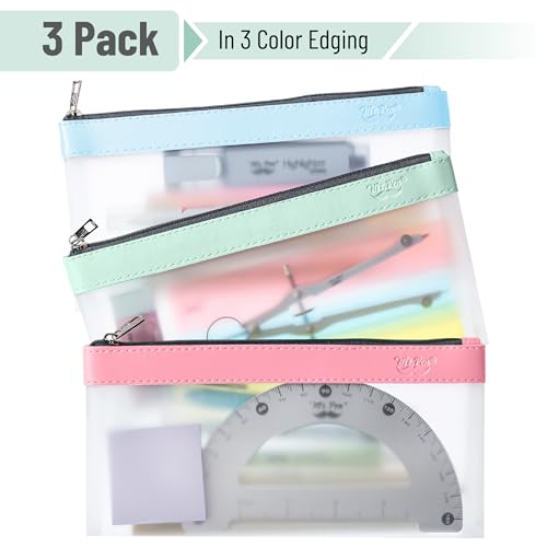 Mr. Pen- Clear Pencil Pouch, 8.50"x4.25", 3 Pack, Durable TPU Material, Medium Water-Resistant Pencil Bags with Smooth Zipper, Multipurpose Clear Pouch for Stationery, School, Office, Travel Supplies - Image 2
