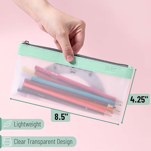 Mr. Pen- Clear Pencil Pouch, 8.50"x4.25", 3 Pack, Durable TPU Material, Medium Water-Resistant Pencil Bags with Smooth Zipper, Multipurpose Clear Pouch for Stationery, School, Office, Travel Supplies - Image 3