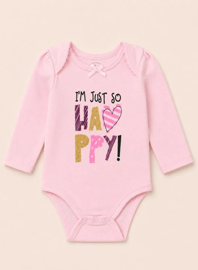 Mothers Choice Baby Girls So Happy Bodysuit, Striped Leggings, Headband and Socks Set