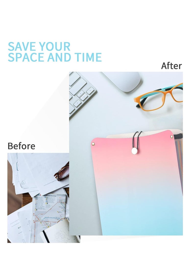 Expanding File Folder, Vertical Expanding File Folder 13 Pockets Accordion File Folder Organizer for A4 Size Letter Size Paper Document Holder for Classroom, Home, Office and Travel Gradient Color