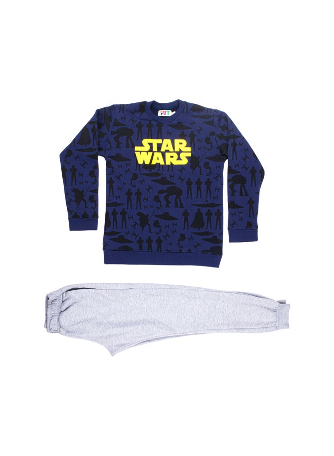 Papillon Boy Melton Printed Winter Pajama Set