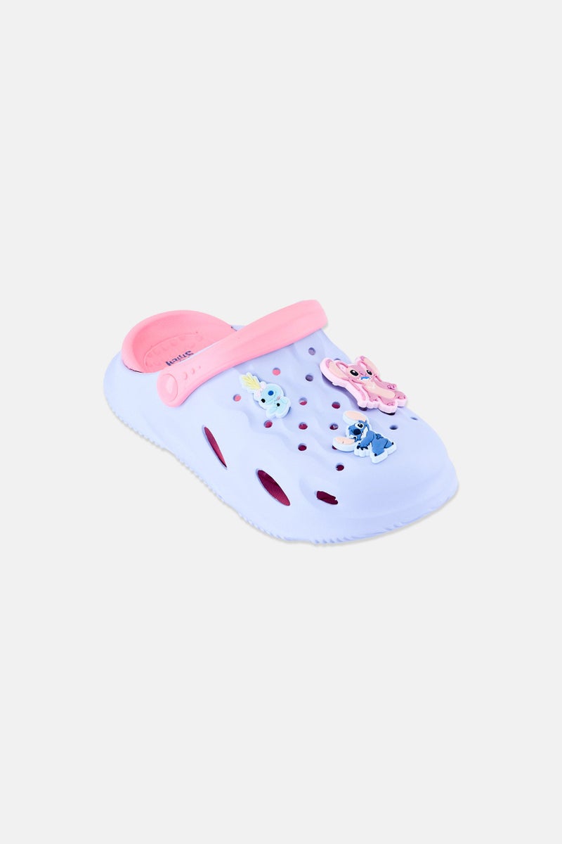 Disney Kids Girl Stitch Slingback Clogs, Ice Blue - Image 1