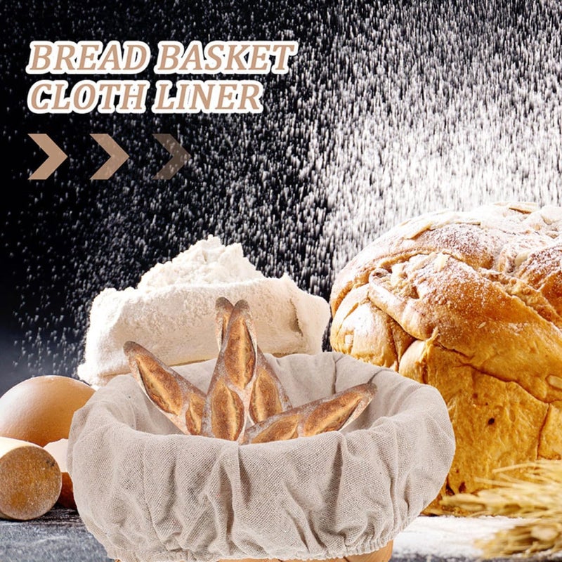 6pcs Bread Proofing Basket Liners Cotton Cloth Covers for Sourdough Dough Rising, round 25x8cm Oval 30x14x8cm, Baking Supplies for Home and Artisan Bread Making - Image 4