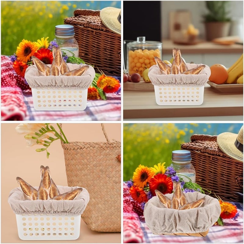 6pcs Bread Proofing Basket Liners Cotton Cloth Covers for Sourdough Dough Rising, round 25x8cm Oval 30x14x8cm, Baking Supplies for Home and Artisan Bread Making - Image 5