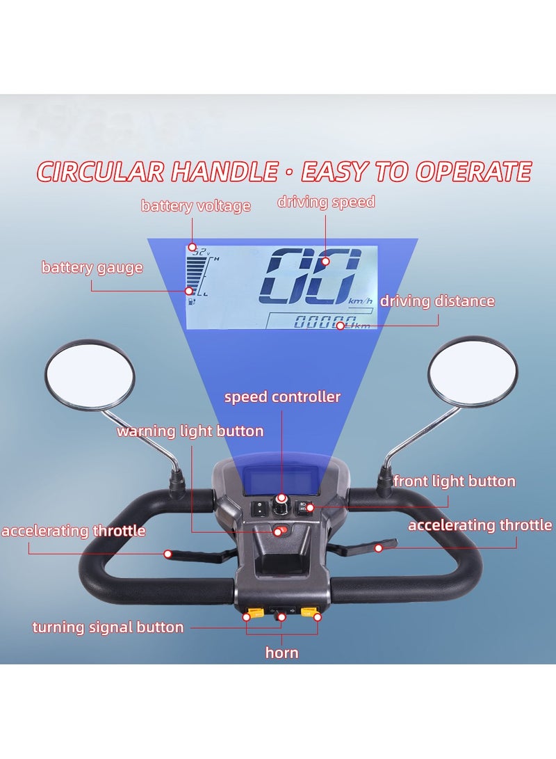 Cool Baby 4-Wheel Electric Powered Mobility Scooter Wheelchair for Adults & Seniors - Pre-Assembled, 418lbs Capacity, 34~37 Miles Range, Up to 10.56~15.53MPH - Image 4