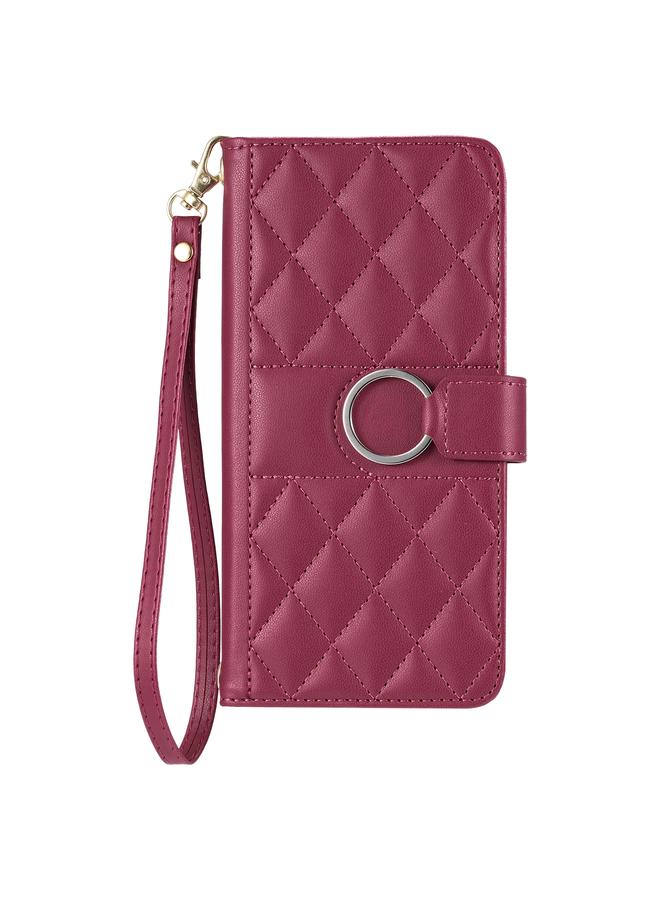 S-TOP Case For Samsung Galaxy A52 4G / 5G Ring Buckle Rhombic Leather Phone Case - Image 2