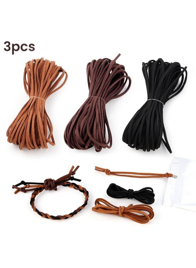 Tenalleys Tenalleys Leather String Suede Cord Leather Cords Rope String for Jewelry Making Necklace Bracelet Art Crafts Beading (3 Colors,3mm x 10.9 Yard)  - Image 4