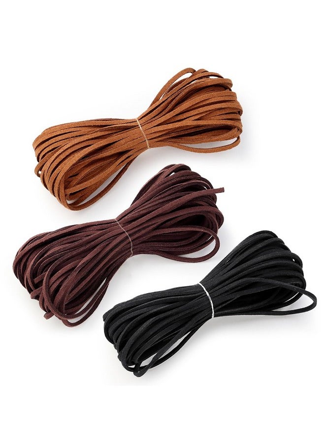 Tenalleys Tenalleys Leather String Suede Cord Leather Cords Rope String for Jewelry Making Necklace Bracelet Art Crafts Beading (3 Colors,3mm x 10.9 Yard)  - Image 1