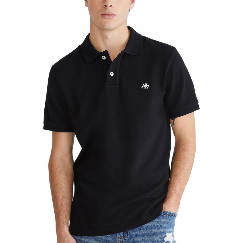 Aeropostale بولو بيكيه صلب أيرو A87، أسود داكن، XXL - Image 1