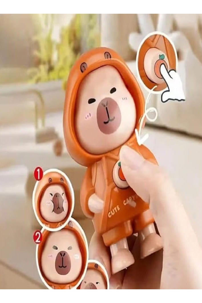 Teddy Face Changing Keychain Toy – 3D Cartoon Character Key Holder for Men, Women, Kids - Image 1