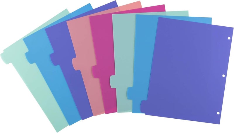 AVERY Durable Plastic 8-Tab Write & Erase Big Tab Dividers for 3 Ring Binders, Pastel Brights (16271) - Image 5