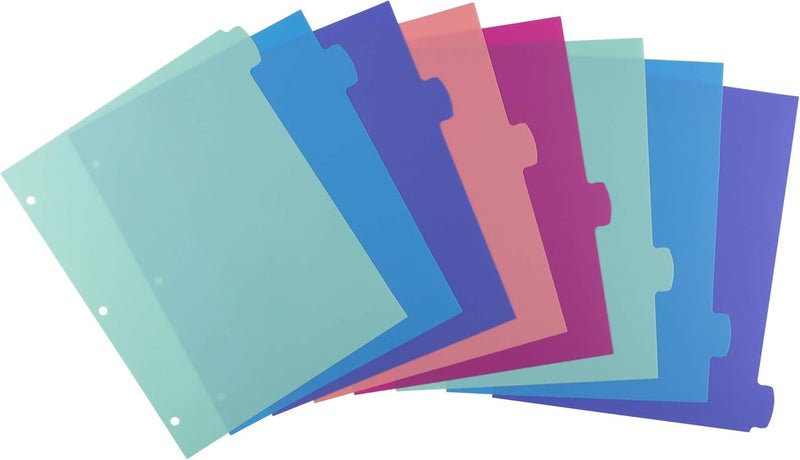 AVERY Durable Plastic 8-Tab Write & Erase Big Tab Dividers for 3 Ring Binders, Pastel Brights (16271) - Image 4