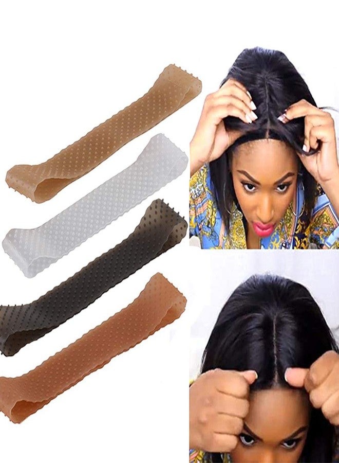 Yuriait Wig Grip Bands - 4 Pack Food-grade Silicone Non Slip Transparent Headbands for Women, Comfort Elastic Grip Cap to Hold Wigs (Classic color) - Image 1