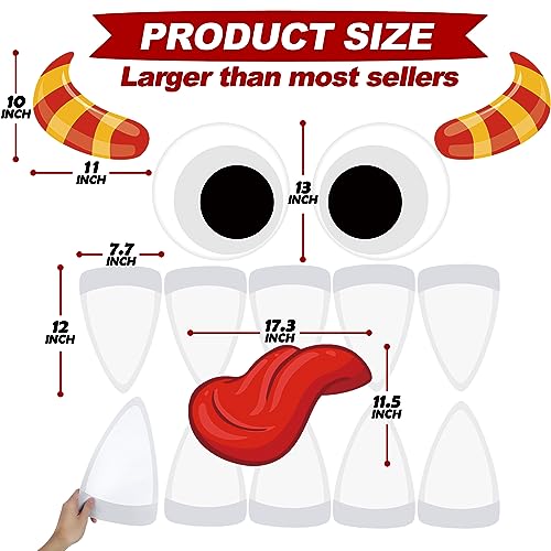 PARTYLOUD Trunk or Treat Car Decorations Kit, Halloween Cute Monster Face Trunk or Treat Kit Car Decorations for SUV, Outdoor Halloween Garage Door Decorations - Image 4