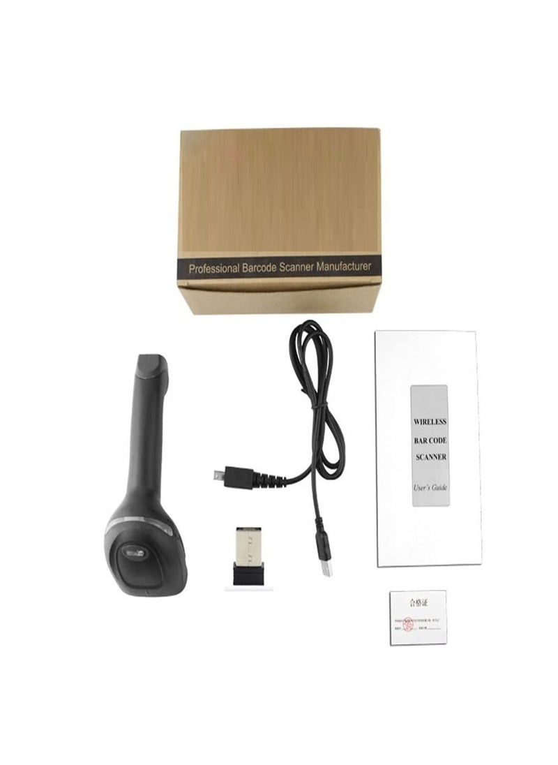 NtecH NEETUM Wireless Barcode Scanner (2.4GHz) Handheld Cordless Bar Code Reader/Scanner USB Rechargeable Wireless Wired For Laptop Computer POS System (Black)Rechargeable Wireless Wired For Laptop Co