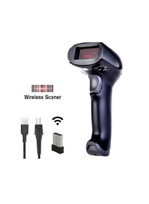 NtecH NEETUM Wireless Barcode Scanner (2.4GHz) Handheld Cordless Bar Code Reader/Scanner USB Rechargeable Wireless Wired For Laptop Computer POS System (Black)Rechargeable Wireless Wired For Laptop Co