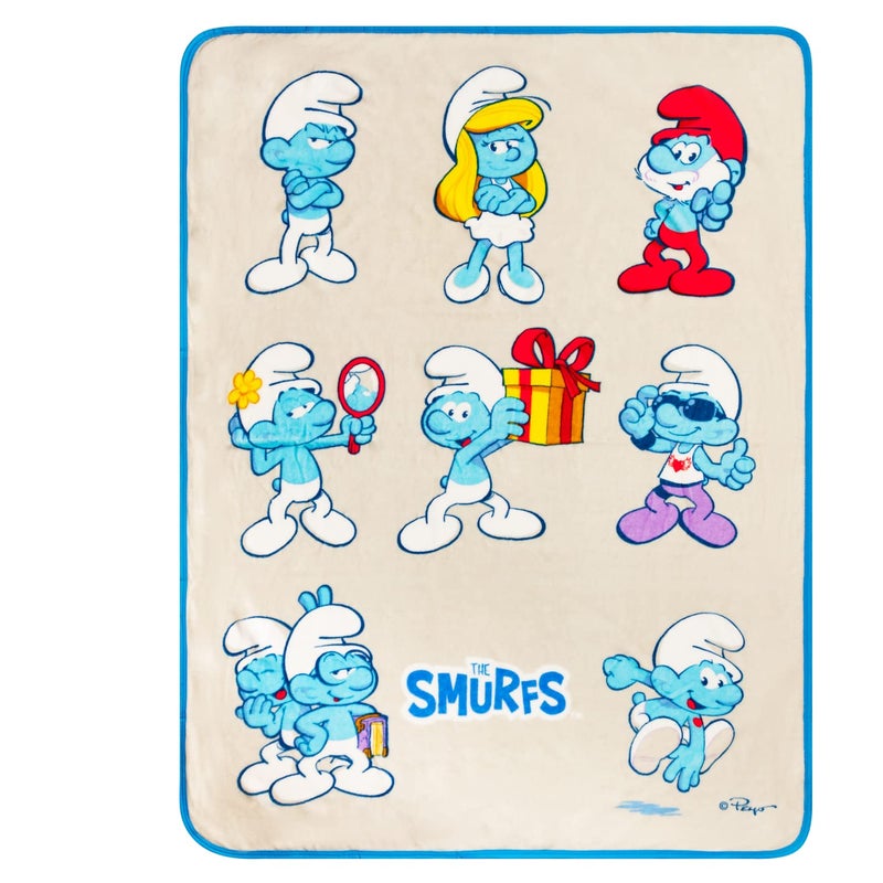 Franco Collectibles Smurfs Bedding Super Soft Micro Raschel Throw  46 in x 60 in  (Official Licensed Product) - Image 1