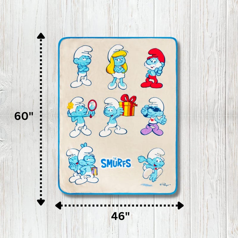 Franco Collectibles Smurfs Bedding Super Soft Micro Raschel Throw  46 in x 60 in  (Official Licensed Product) - Image 3