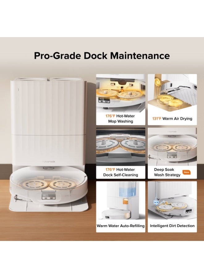 Roborock Qrevo Edge 2 Robot Vacuum Cleaner with 25,000Pa Suction, Hot Water Mop Washing, and Auto-Drying - White - Image 4