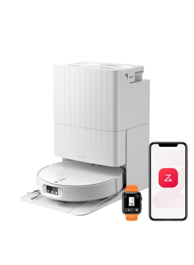 Roborock Qrevo Edge 2 Robot Vacuum Cleaner with 25,000Pa Suction, Hot Water Mop Washing, and Auto-Drying - White - Image 1