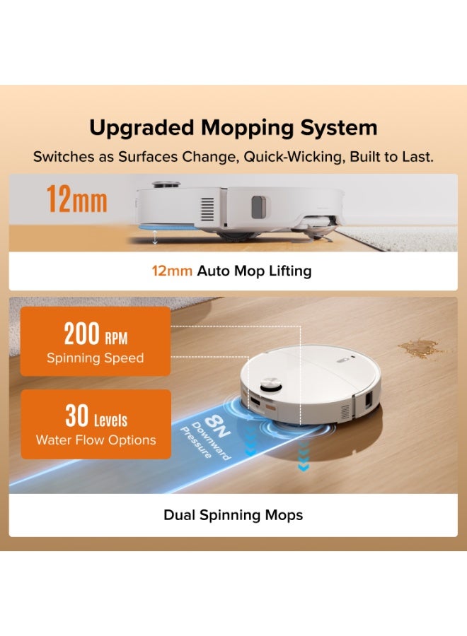 Roborock Qrevo Edge 2 Robot Vacuum Cleaner with 25,000Pa Suction, Hot Water Mop Washing, and Auto-Drying - White - Image 5
