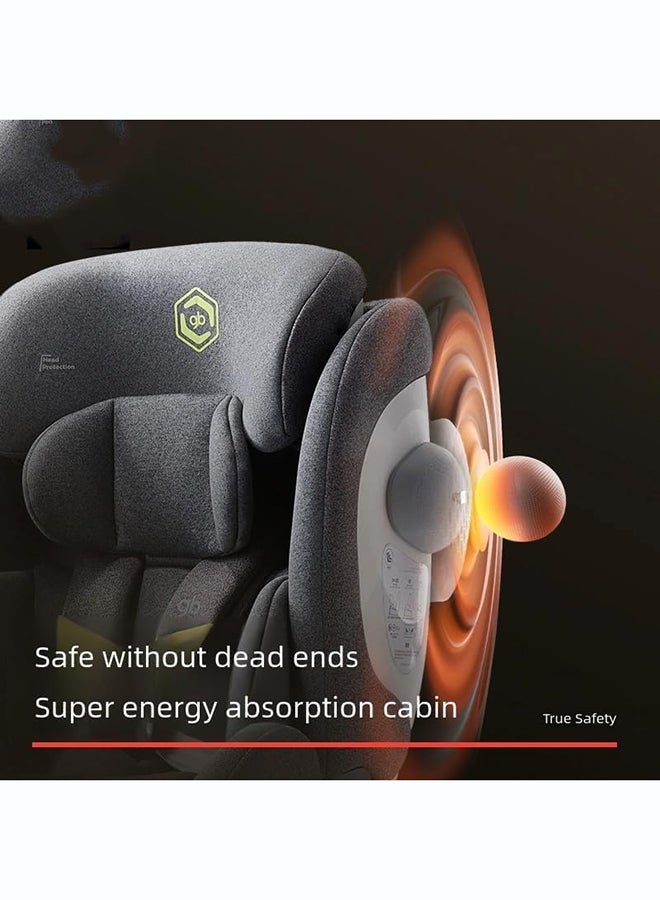 GB Safety Cabin S3 Convertible Car Seat, 360° Swivel, 0-7 Years, Grey, Booster Seat & Facing Booster Seat - Image 4
