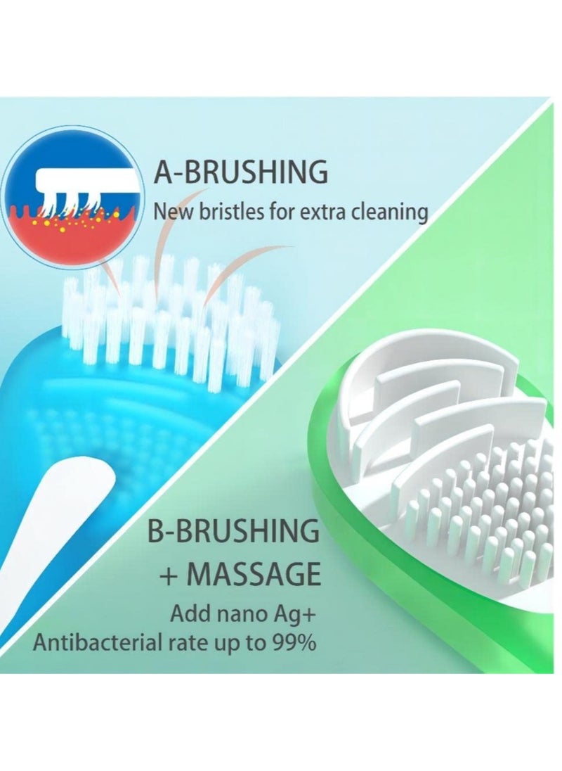 SYOSI Adult Tongue Scraper and Cleaning Brush Double-Sided Soft Coating Portable Food-Grade Oral Massage 3-Color 6 Pack  - Image 5