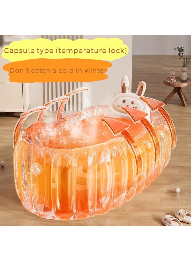 LBMT حوض استحمام قابل للنفخ للأطفال،ودعم ظهر قابل للطي لحمام الأطفال، وحوض استحمام محمول للسفر لحديثي الولادة مع فتحة تصريف/مضخة هواء/وسادة حمام/حلقة رقبة أرنب حلوة مقاس 9.5 سم وألعاب لطيفة، وأحواض استحمام أطفال قابلة للطي للرضع والأطفال الصغار (أرنب كوكو) - Image 3