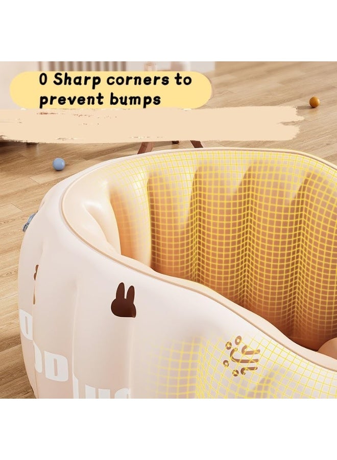 LBMT حوض استحمام قابل للنفخ للأطفال،ودعم ظهر قابل للطي لحمام الأطفال، وحوض استحمام محمول للسفر لحديثي الولادة مع فتحة تصريف/مضخة هواء/وسادة حمام/حلقة رقبة أرنب حلوة مقاس 9.5 سم وألعاب لطيفة، وأحواض استحمام أطفال قابلة للطي للرضع والأطفال الصغار (أرنب كوكو) - Image 4