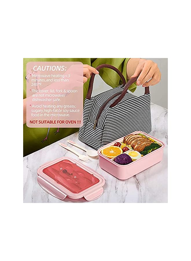 Green Tiger Bento Box,Bento lunch Box for Kids and Adults, Leakproof Lunch Containers with 3 Compartments, Lunch box Made by Wheat Fiber Material - Image 2