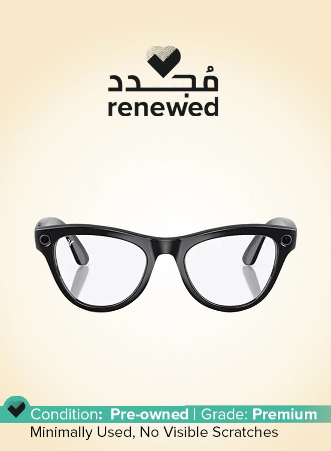 Meta Renewed - RAY-BAN Skyler (Gen 1) Shiny Black Frame Tint to Cerulean Blue Transitions Lens Standard High Bridge black - Image 1