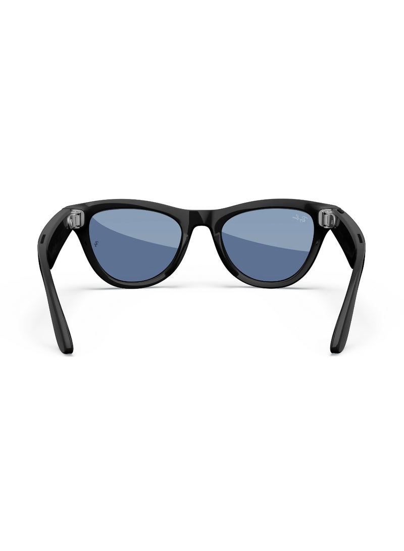 Meta Renewed - RAY-BAN Skyler (Gen 1) Shiny Black Frame Tint to Cerulean Blue Transitions Lens Standard High Bridge black - Image 3