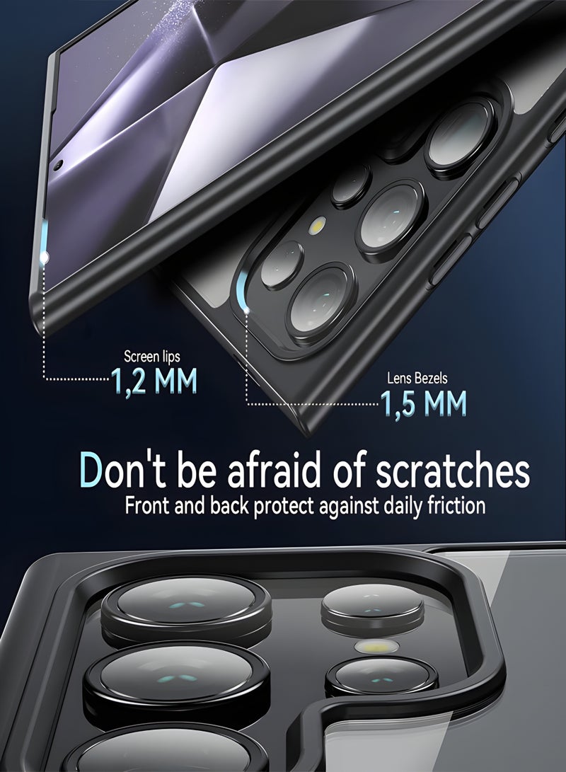 جراب لموبايل Samsung Galaxy S26 Ultra سيف شفاف يدعم الشحن اللاسلكي المغناطيسي، حماية ضد الصدمات، مقاوم للخدش لموبايل سامسونج جالاكسي S26 الترا - أسود - Image 5