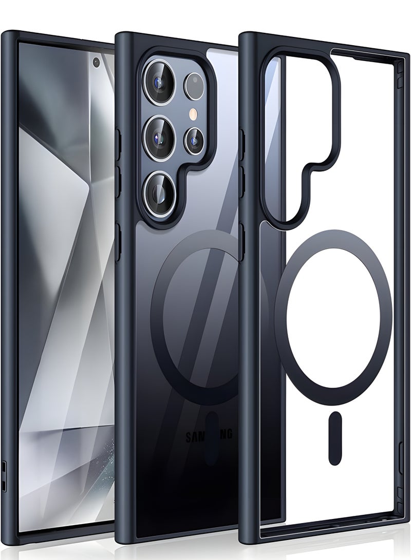 جراب لموبايل Samsung Galaxy S26 Ultra سيف شفاف يدعم الشحن اللاسلكي المغناطيسي، حماية ضد الصدمات، مقاوم للخدش لموبايل سامسونج جالاكسي S26 الترا - أسود - Image 1