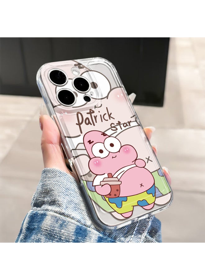 Inkaida Yingkaida Apple 16 Promax Phone Case New Year Iphone 16 Promax Protective Case Full Coverage Anti-drop Men And Women Creative Transparent Painted Big Star Flash Tea - Image 3