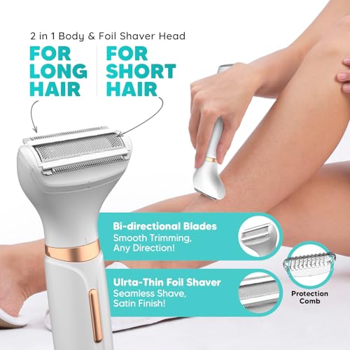 Letsshave Evior 4-in-1 Face & Body Trimmer for Women | Skin-Safe Trimmer for Woman Private Part, Bikini Line, Sensitive Areas, Facial Hair & Eyebrows | Gentle Trimmer for Women all in one | with Bikini Razor - Image 3