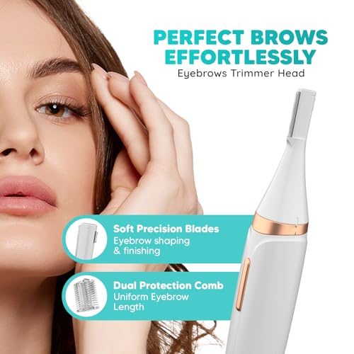 Letsshave Evior 4-in-1 Face & Body Trimmer for Women | Skin-Safe Trimmer for Woman Private Part, Bikini Line, Sensitive Areas, Facial Hair & Eyebrows | Gentle Trimmer for Women all in one | with Bikini Razor - Image 4