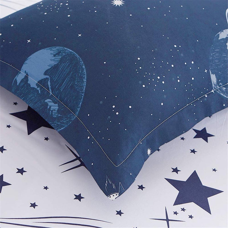 JQWUPUP Galaxy Space Bedding Twin Boy, Microfiber Planet Boy Duvet Cover Twin Gift for Teens Kids, Universe Duvet Cover Lightweight - Image 5