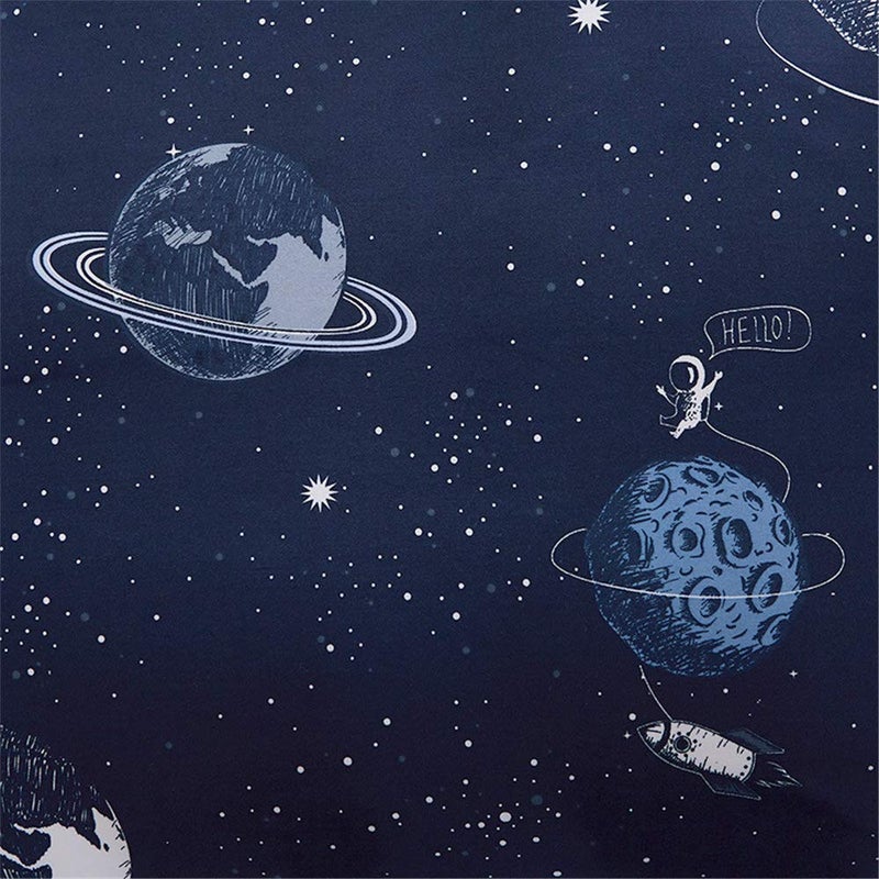 JQWUPUP Galaxy Space Bedding Twin Boy, Microfiber Planet Boy Duvet Cover Twin Gift for Teens Kids, Universe Duvet Cover Lightweight - Image 4