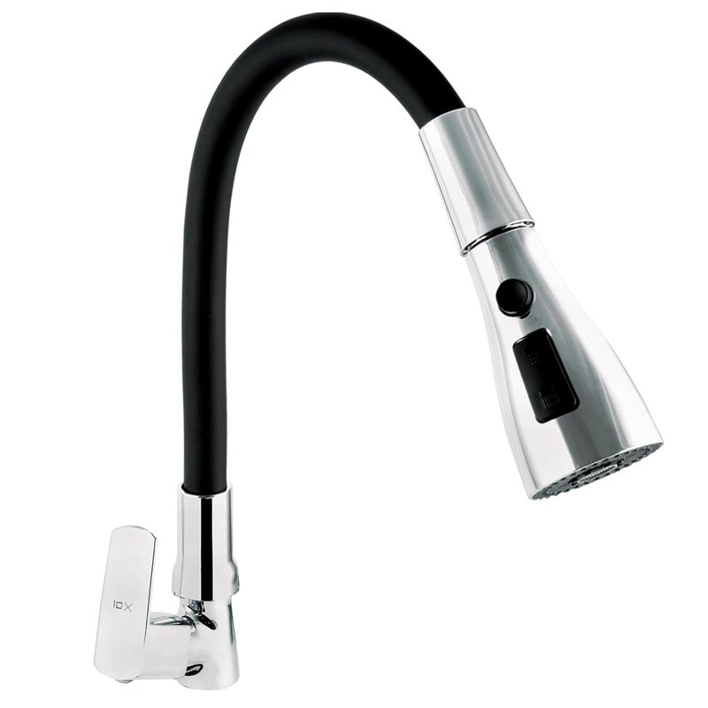 10X Brass Swan Neck for Bathroom Washbasin SN-45249 Table Mount Black Flexible Neck Triple Flow - Image 1