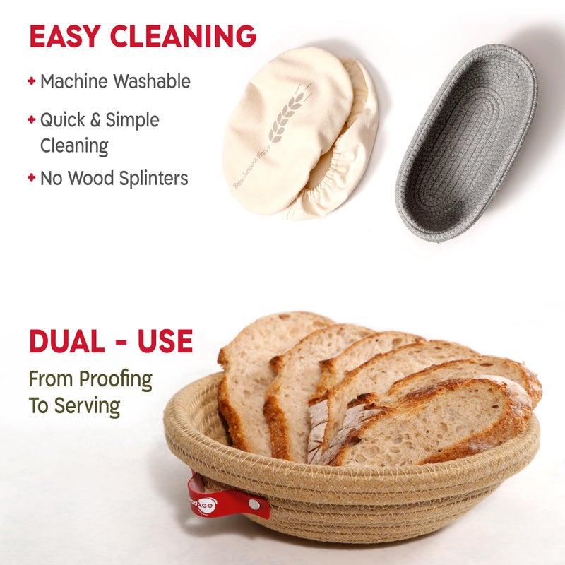 Kneadace Complete Sourdough Starter Kit  24Oz Sourdough Starter Jar  Cotton Rope Proofing Baskets Bannetons  Bread Lame For Scoring  Perfect As Sourdough Bread Baking Supplies & Gifts For Bakers - Image 3