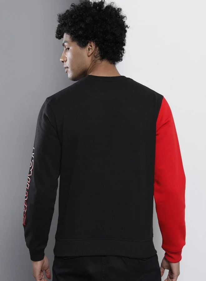 The Indian Garage Co  The Indian Garage Co Men Regular Fit Colourblocked Crew Neck Full Sleeves Sweatshirt  | Best Price UAE