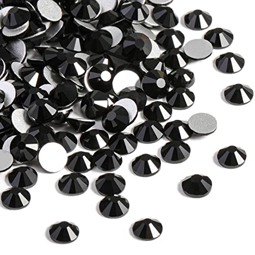 beadsland Flat Back Crystal Rhinestones Round Gems, Black (2.7-2.8mm) SS10/1440pcs - Image 2