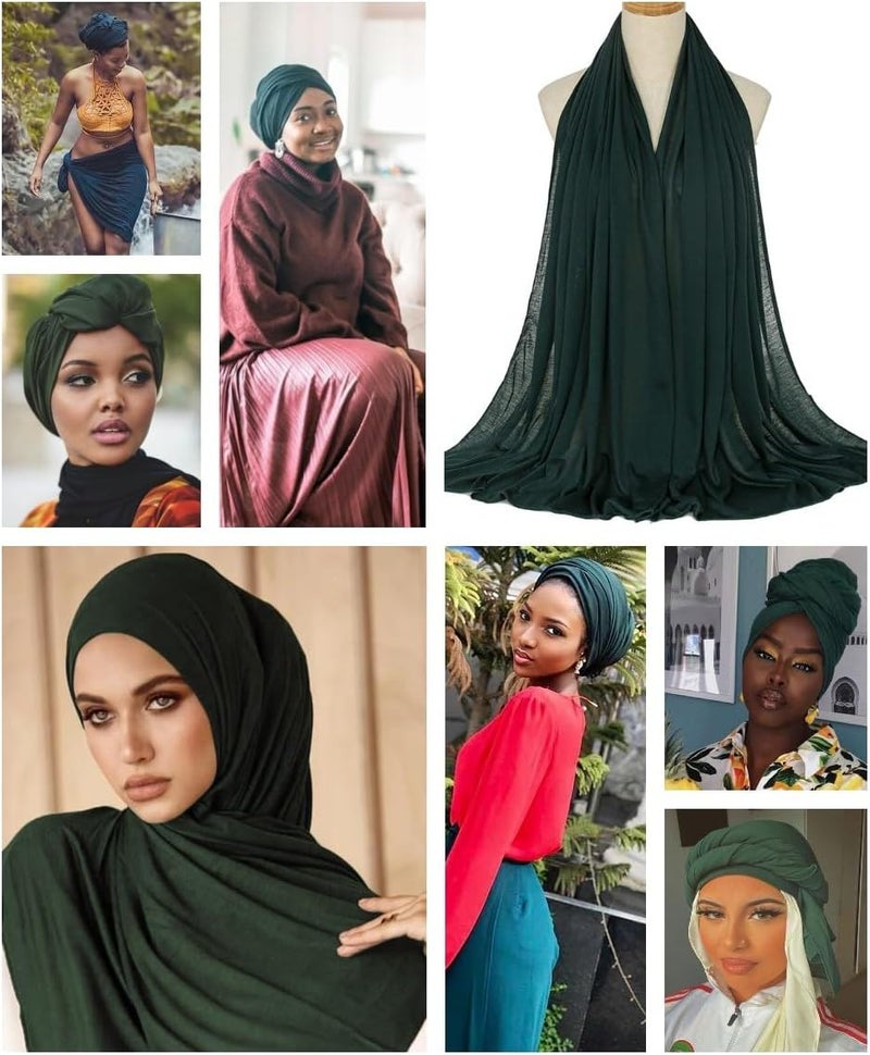 Harewom Head Wraps for Black Women Stretch Head Scarf Long African Hair Wraps Turban Headwraps Jersey Headbands - Image 4