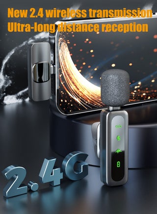 ميكروفون لاسلكي احترافي لأجهزة iPhone و iPad و Android - حزمة مزدوجة، تتميز بخاصية إلغاء الضوضاء، وتسجيل فائق الوضوح، وواجهة USB-C، ودعم البث المباشر، و YouTube، و TikTok، ومنصات الفيديو الأخرى. - view 3