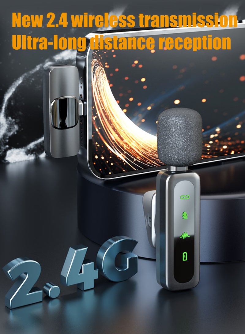 Baborich 2024 Professional Wireless Lavalier Microphone for iPhone 15 Pro Max, iPad, Android - 2-Pack with USB-C Interface for Clear Recording, Supports Live Streaming, YouTube, TikTok, Mono  - Image 3